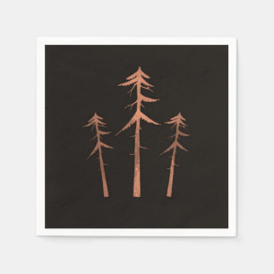Kupfer Bronze Tall Pine Bäume Rustikale Hochzeit Serviette