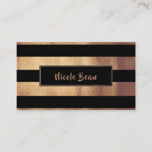 Kupfer Bronze und schwarze Streifen Chic Moderner  Visitenkarte