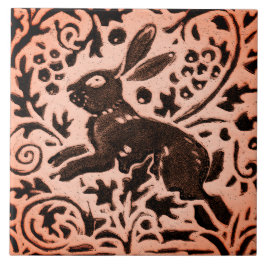 Kupfer Brown Woodland Bunny Rabbit Fall Trivet Fliese