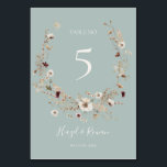 Kupfer-Burgund-Wildblume | AQUAMARINE TISCHNUMMER<br><div class="desc">Diese Kupferburgund-Wildblume | aquamarine Tischnummer ist perfekt für Ihre klassische rustikale Bohrost, Weiß, Marsala Hochzeit. Das Design besticht durch einen böhmischen Kranz oder ein Bouquet moderner Aquarellfarben mit lila, roten, grauen und rot-rosa Wildblumen sowie verbrannten Orange- und Goldgrün. Im Design vorgestellt sind Mohn und Gerste. Das Design ist ideal für...</div>