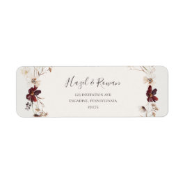 Kupfer-Burgund-Wildblume | Beige Rücksendeadresse