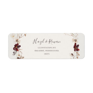 Kupfer-Burgund-Wildblume   Beige Rücksendeadresse