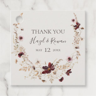 Kupfer-Burgund-Wildblume Beige Vielen Dank Geschenkanhänger