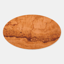 Kupfer Canyon Granit, bernsteinfarbenes Gold Sedon Ovaler Aufkleber