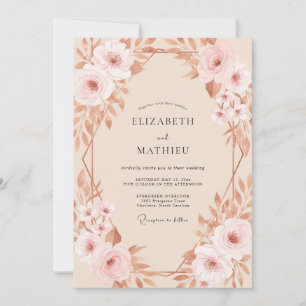 Kupfer Champagne Petal Hochzeit Einladung