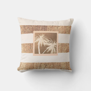 Kupfer & Creme Tropische Palmen Modern Chic Kissen