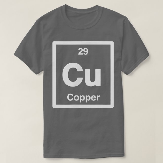 Kupfer - Cu - Periodischer Elementkatalog - Wissen T-Shirt (Design vorne)