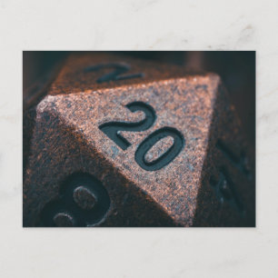 Kupfer D20 Polyhedral Postkarte