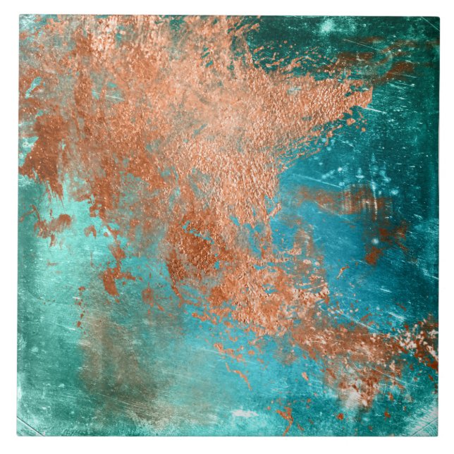 Kupfer-Distressed-Patina  Fliese (Vorderseite)