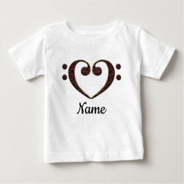 Kupfer-Doppelbläschen-Clef-Herz individuell angepa Baby T-shirt