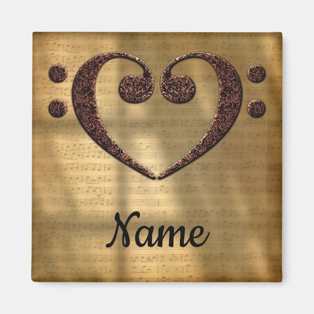 Kupfer-Doppelbläschen-Clef-Herz individuell angepa Magnet (Vorne)