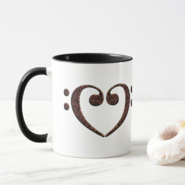 Kupfer Double Bass Clef Heart Music Lover Tasse