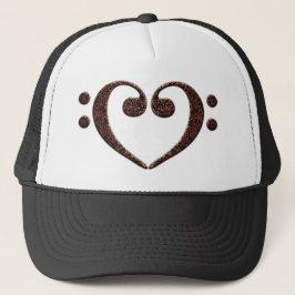Kupfer Double Bass Clef Heart Music Lover Truckerkappe