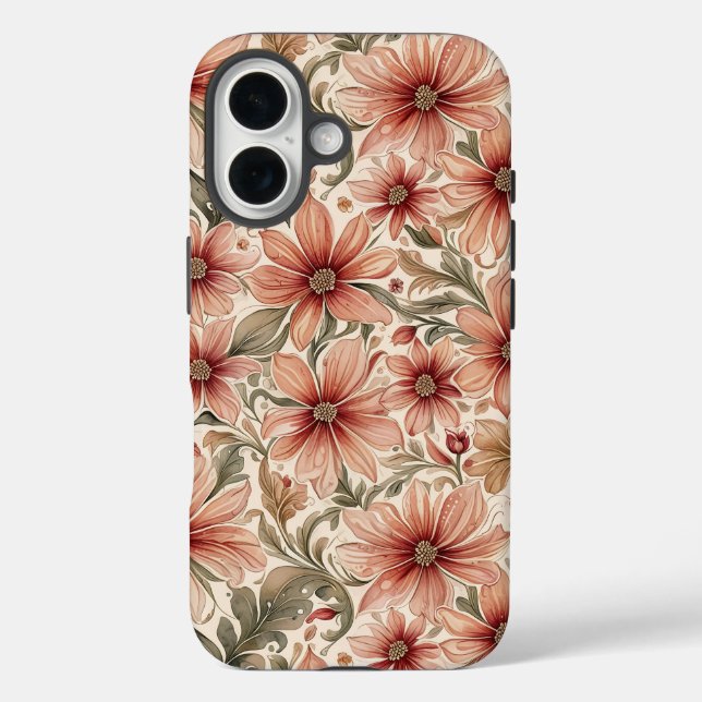 Kupfer Fall Mums Floral Case-Mate iPhone Hülle (Rückseite)