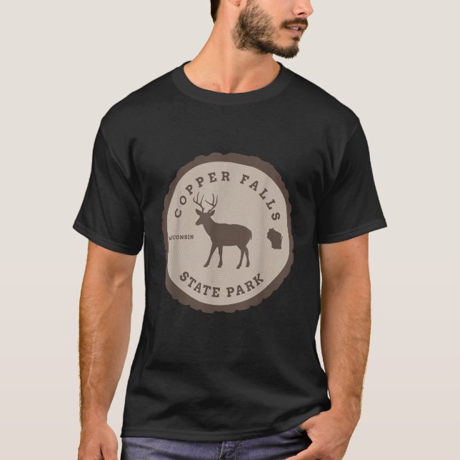 Kupfer Falls Staat Park Wisconsin WI Outdoor Deer T-Shirt (Vorderseite)