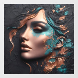 Kupfer-Frau - KI-Schöpfung Fensteraufkleber