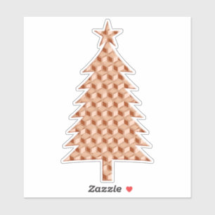 Kupfer gefärbt 3-D Boxen Weihnachtsbaumsticker Aufkleber