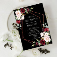 Kupfer Geometric Burgundy Black Floral Wedding