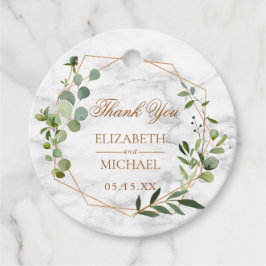 Kupfer Geometric Eucalyptus Marble Elegante Hochze Geschenkanhänger