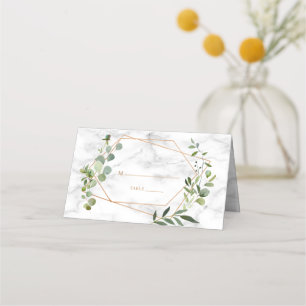 Kupfer Geometric Eucalyptus Marble Elegante Hochze Platzkarte