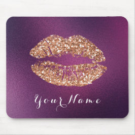 Kupfer Glitt Lila Amethyst Name Makeup Lips Kiss Mousepad