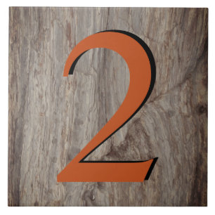 Kupfer Glühhaus Nummer Tile 2 Zwei auf grauem Ste Fliese