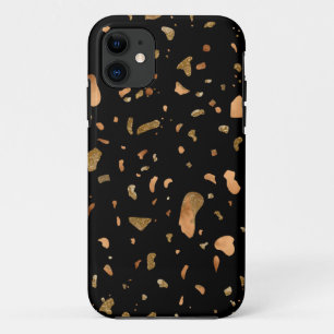 Kupfer Gold auf schwarzen Terrazzo Stone Case-Mate iPhone Hülle