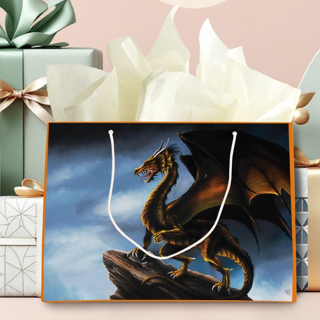 Kupfer Gold Black Dragon Große Geschenktüte (Von Creator hochgeladen)