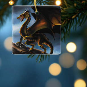 Kupfer Gold Black Dragon Keramikornament