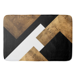 Kupfer Gold Black Geometric Chic Badematte