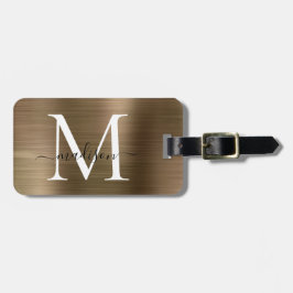 Kupfer Gold Brushed Steel Metal Script Monogram Gepäckanhänger