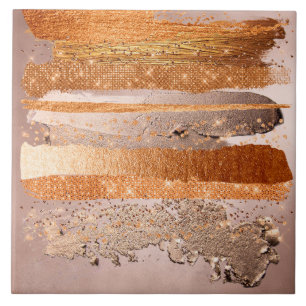 Kupfer Gold Schlaganfälle Glamour Textur Fliese