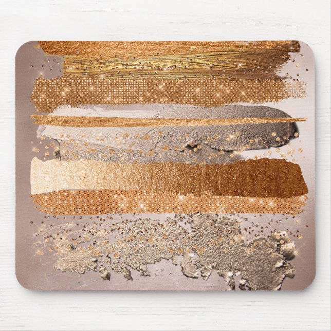 Kupfer Gold Strikes Glamour Textur Mousepad (Vorne)