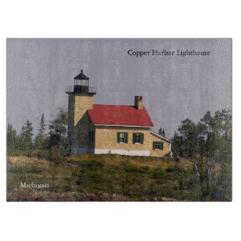 Kupfer Hafen Leuchtturm Schneidebrett