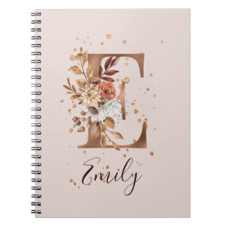 Kupfer Herbstflorbrief E Fall Blume Notizblock