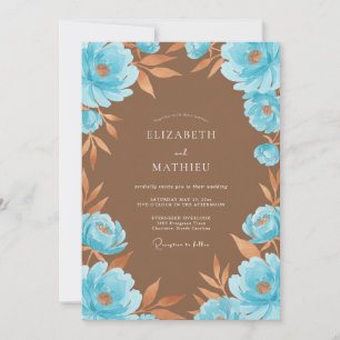 Kupfer-Himmel-Wildblumen-Hochzeit Einladung