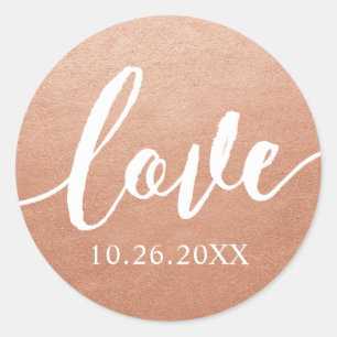 Kupfer Hochzeitkalligrafie Liebe Gefallen Label-Si Runder Aufkleber