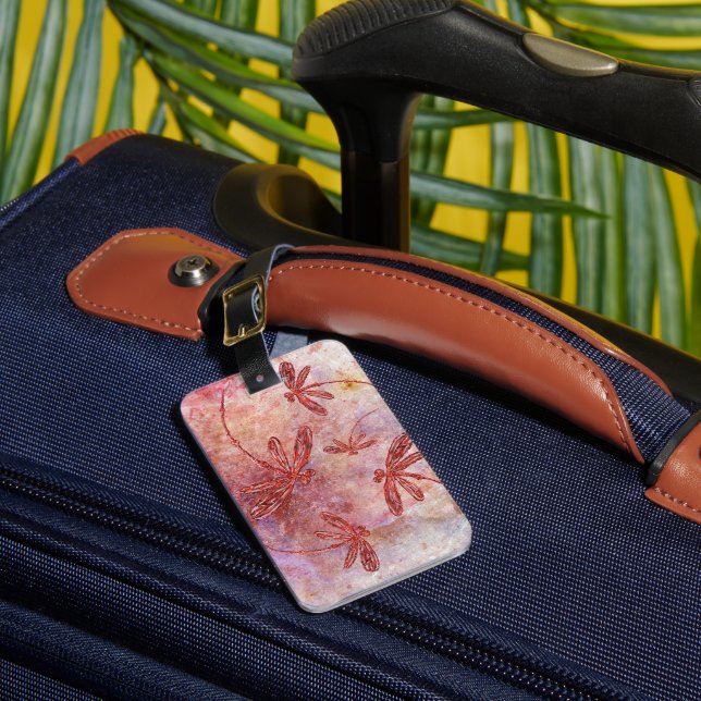 Kupfer-Libellen auf heißem Sommer-Himmel Gepäckanhänger (Vorderseite Insitu 1)