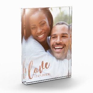 Kupfer-Liebesschrift-Overlay Fotoblock