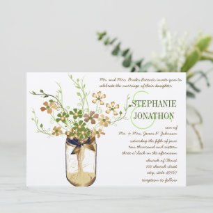 Kupfer Limonen Olivenmason Jar Wild Blume Hochzeit Einladung