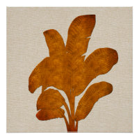 Kupfer Linen Banana Pflanze Collage Canvas Print