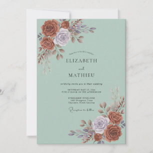 Kupfer-Mauve-Petal-Hochzeit Einladung