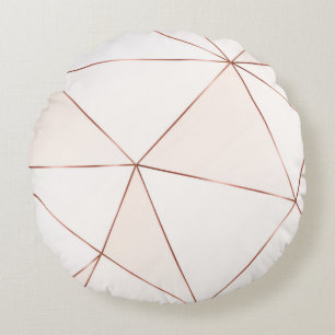 Kupfer metallische polygonale Textur mit Bronzegli Rundes Kissen
