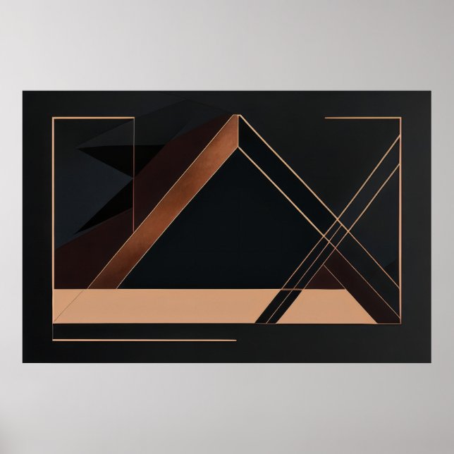 Kupfer-Minimalist-Geometrie Poster (Vorne)