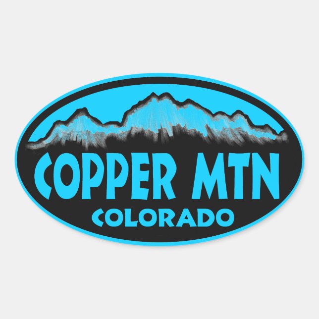 Kupfer Mountain Colorado Blue Oval Aufkleber (Vorderseite)