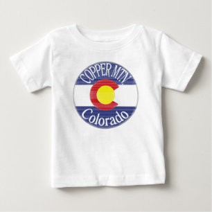 Kupfer Mountain Colorado Kreis Flagge Babytee Baby T-shirt
