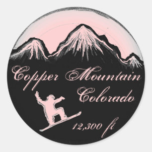 Kupfer Mountain Colorado Rosa Snowboard Aufkleber