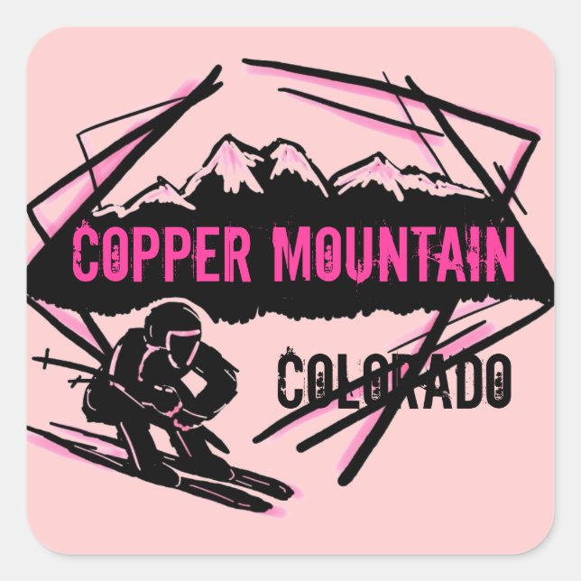 Kupfer Mountain Colorado Ski rosa Aufkleber (Vorderseite)
