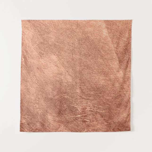 Kupfer-Oberfläche gebürstet, metallische Textur. Wandteppich (Vorderseite)