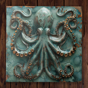 Kupfer-Oktopus Türkis Fliese